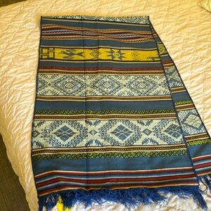 Tablecloth runner inca Andean design .